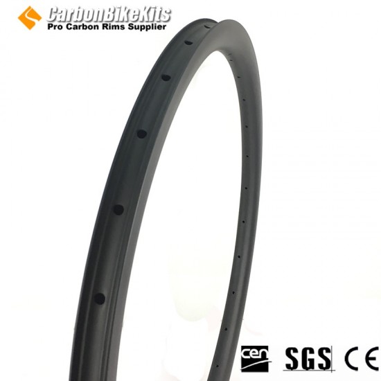 Ruota in Carbonio Ultralight 700C 35x30mm Asimmetrica Tubeless per Gravel